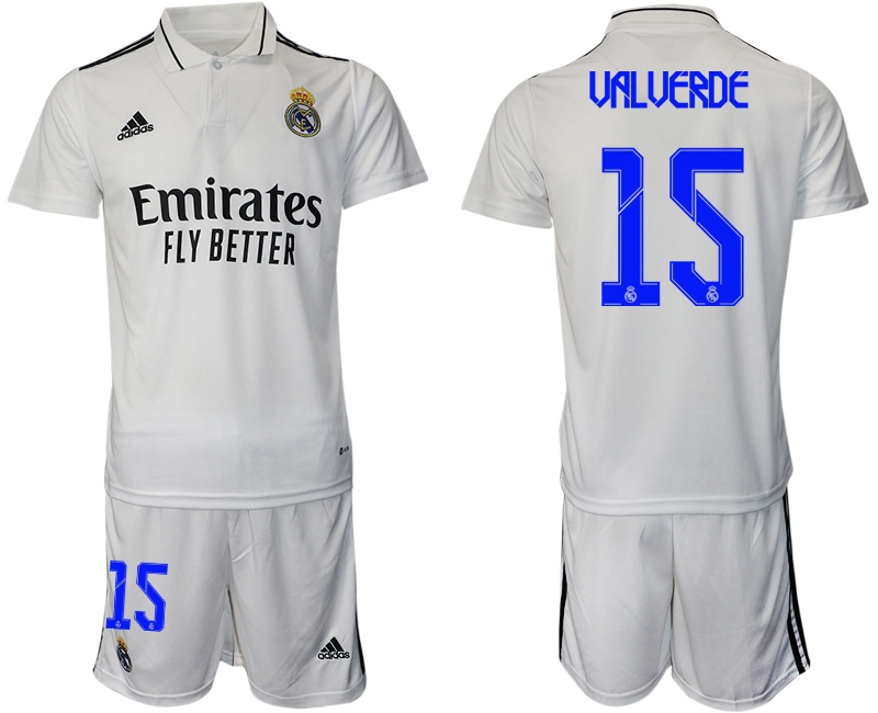 Men 2022-2023 Club Real Madrid home white 15 Adidas Soccer Jersey